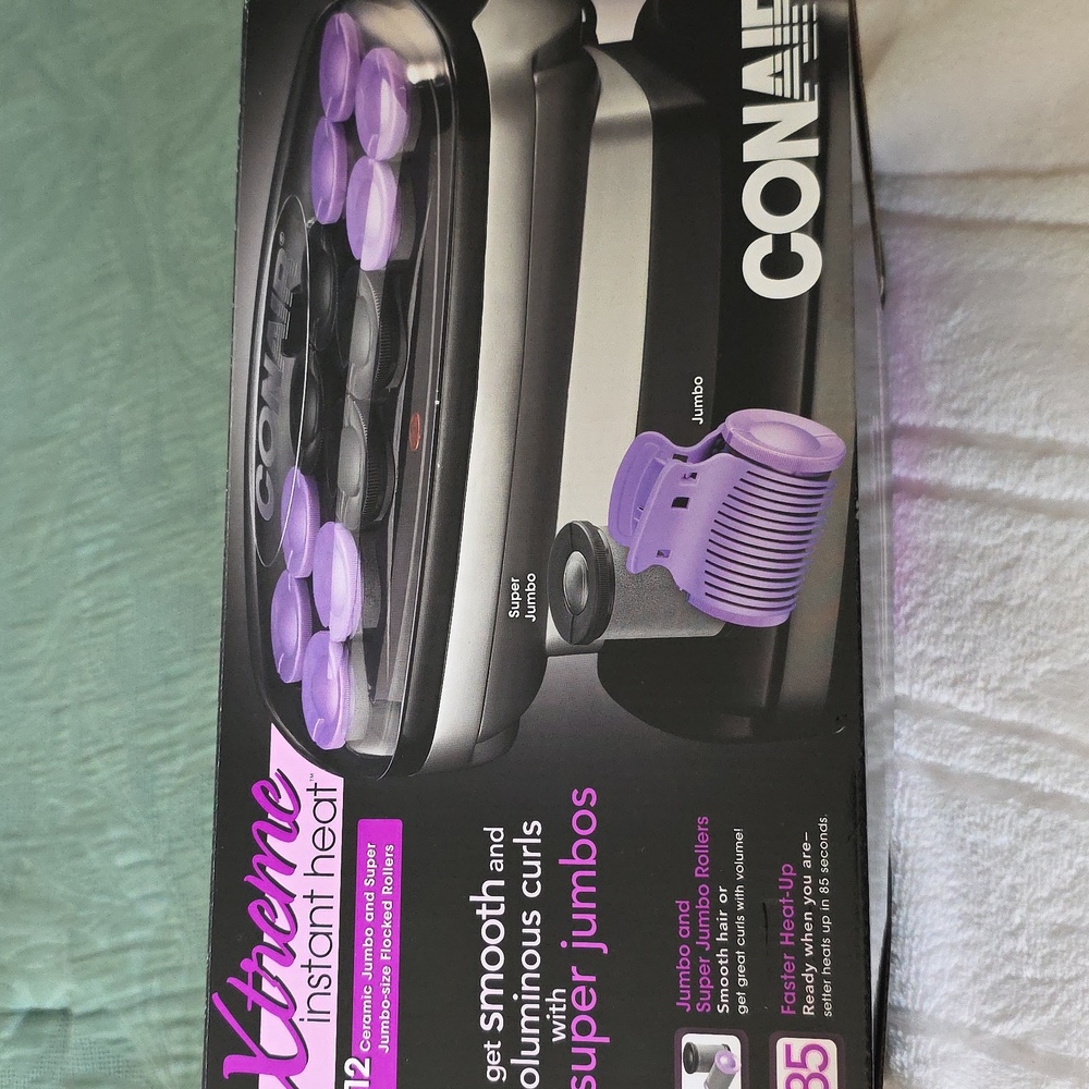 Conair Xtreme Instant Heat Hair Rollers Jumbo- Purple and Black BRAND NEW IN BOX